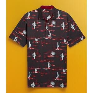 $85 New Puma MATTR Bushland Golf Polo  Black / Intense Red Pick Size Small